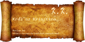 Krósz Krisztina névjegykártya